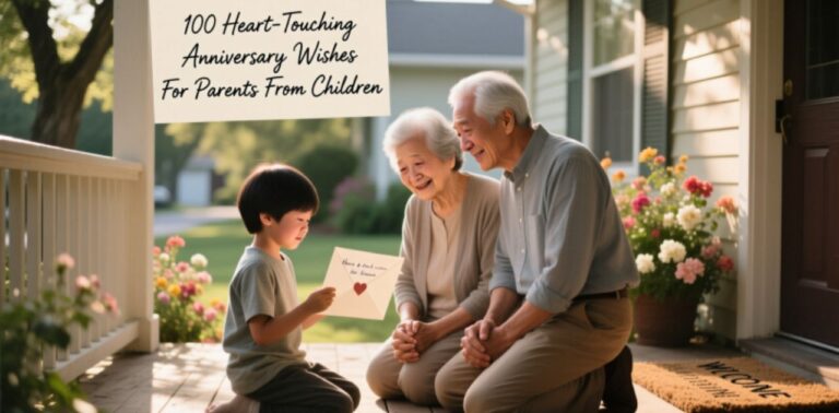 100 heart-touching anniversary wishes for parents from children, celebrating lifelong love, devotion, and cherished family memories.