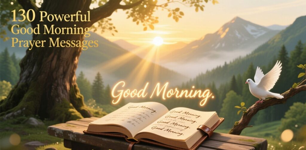 Beautiful image representing 130 Powerful Good Morning Prayer Messages filled with hope, faith, and positivity.