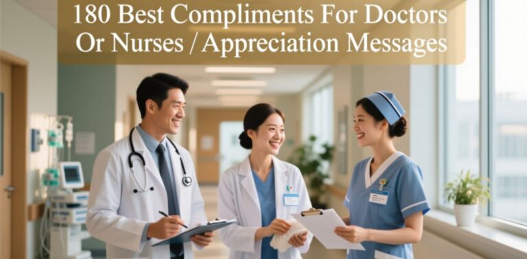 180 Best Compliments For Doctors Or Nurses with heartfelt appreciation messages for healthcare professionals.