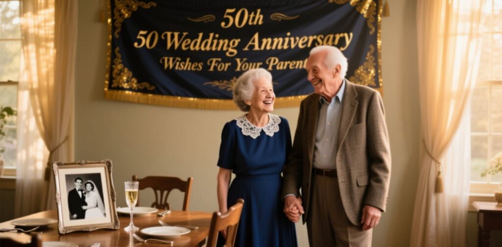50th wedding anniversary wishes for your parents, celebrating five decades of love, devotion, and cherished family memories.