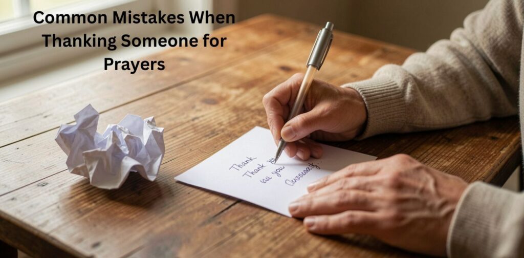Common mistakes to avoid in thank you for praying for me messages.