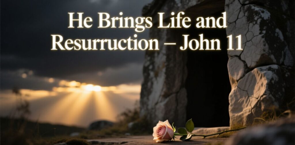 Jesus bringing life and resurrection according to John 11.