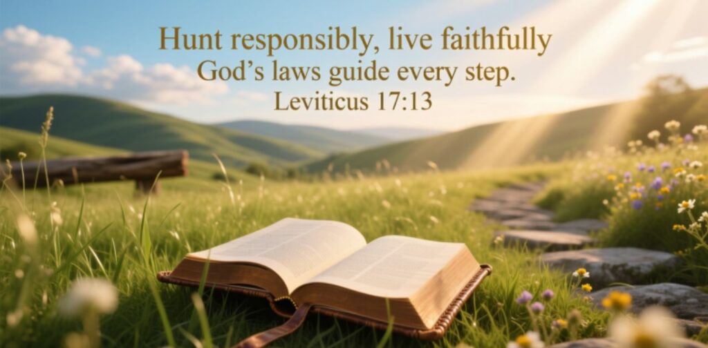 Leviticus 17:13 explaining ethical hunting rules from the Bible, one of the key Bible verses about hunting.