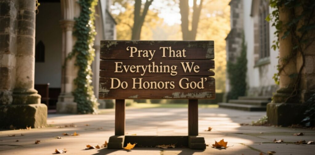 Pray That Everything We Do Honors God – a reminder to seek God’s glory and guidance in all actions and decisions.
