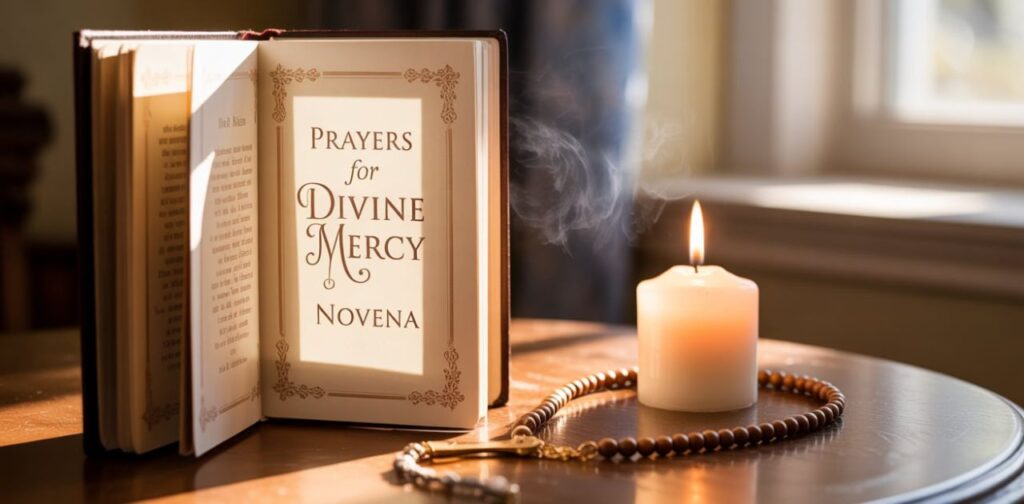 Prayers For Divine Mercy Novena – person praying in devotion, seeking God’s mercy, blessings, and spiritual guidance during the sacred 9-day Novena.