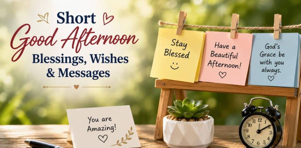 Short Good Afternoon Blessings, wishes, and messages to share with loved ones.