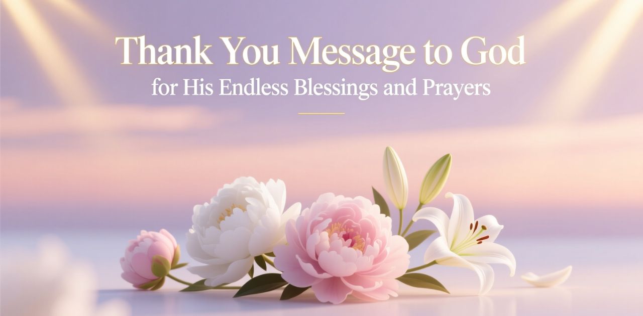 Thank You Message to God for His endless blessings, gratitude prayers, and faith-filled thanksgiving expressions.