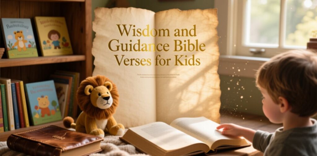 Wisdom and guidance Bible verses for kids to learn God’s teachings, make wise choices, and follow His guidance in daily life.