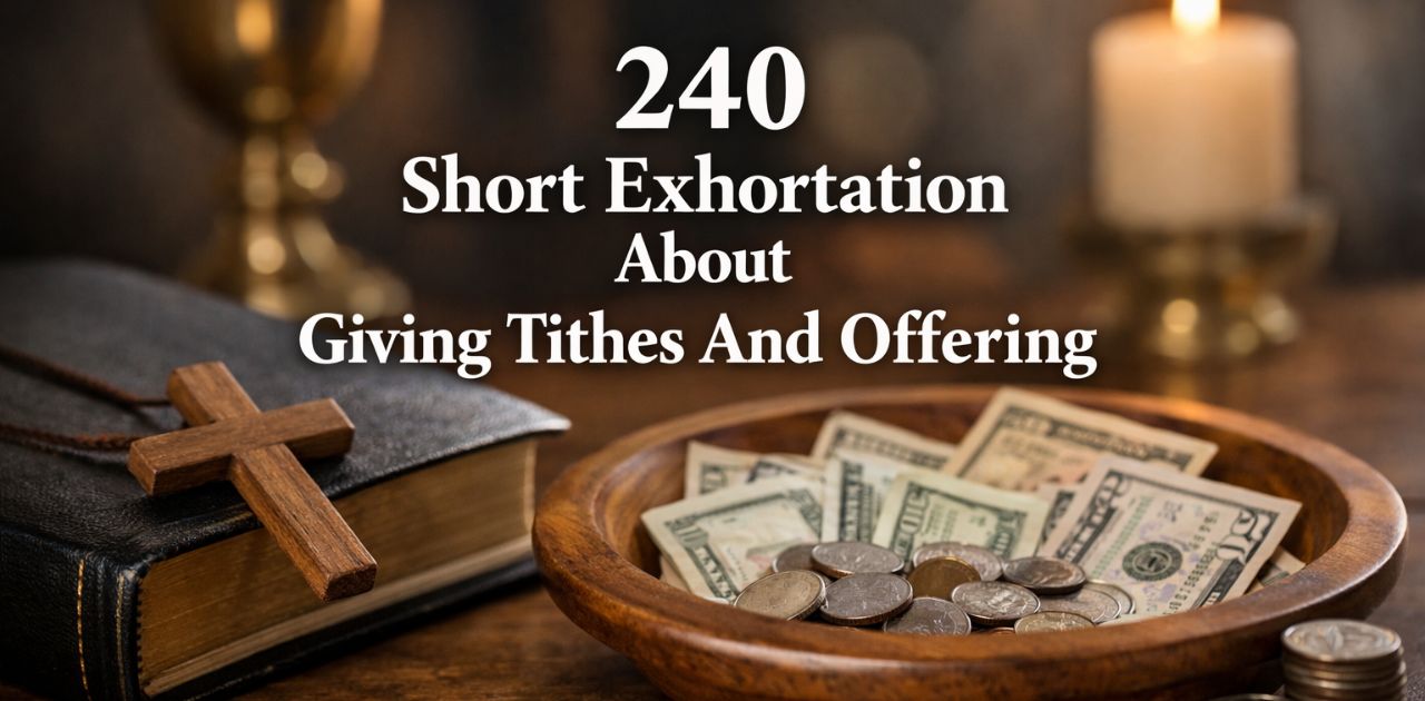 240 Short Exhortation About Giving Tithes And Offering to inspire faithful giving, generosity, and blessings.