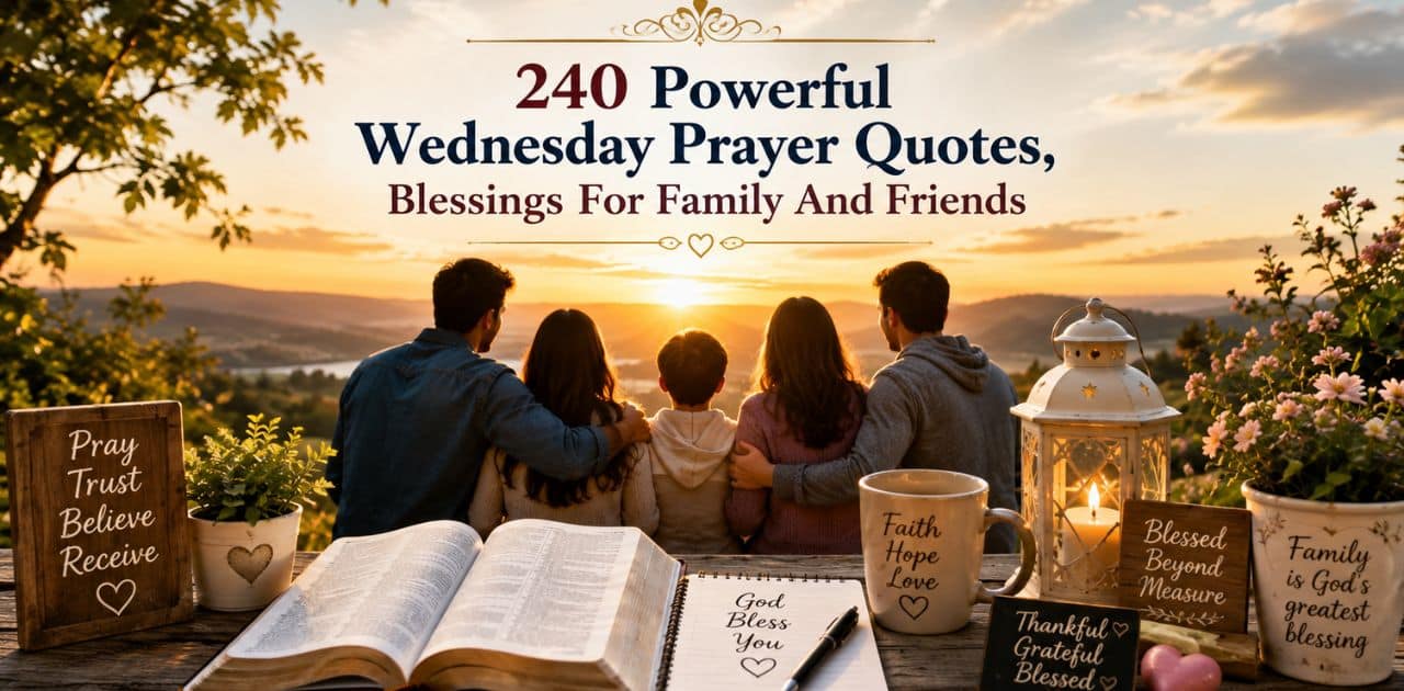 240 powerful Wednesday Prayer Quotes and blessings for family and friends.