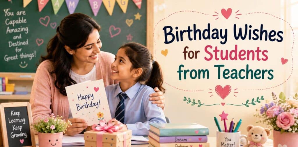 Birthday Wishes for Students from Teachers featuring Motivational Birthday Wishes for Students to inspire confidence and success.