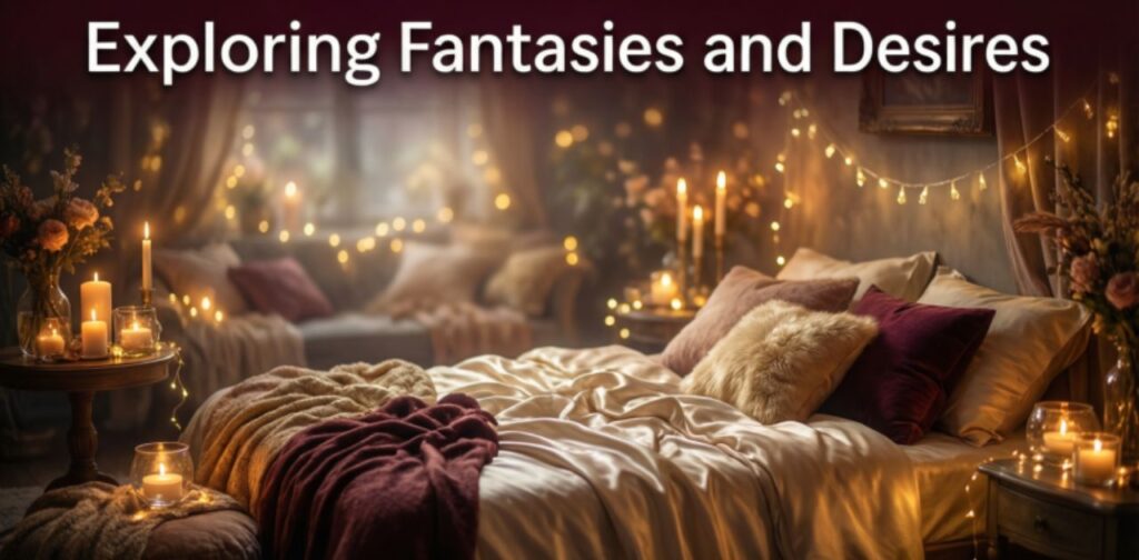 Couples sharing deep late night conversation topics about fantasies and desires.