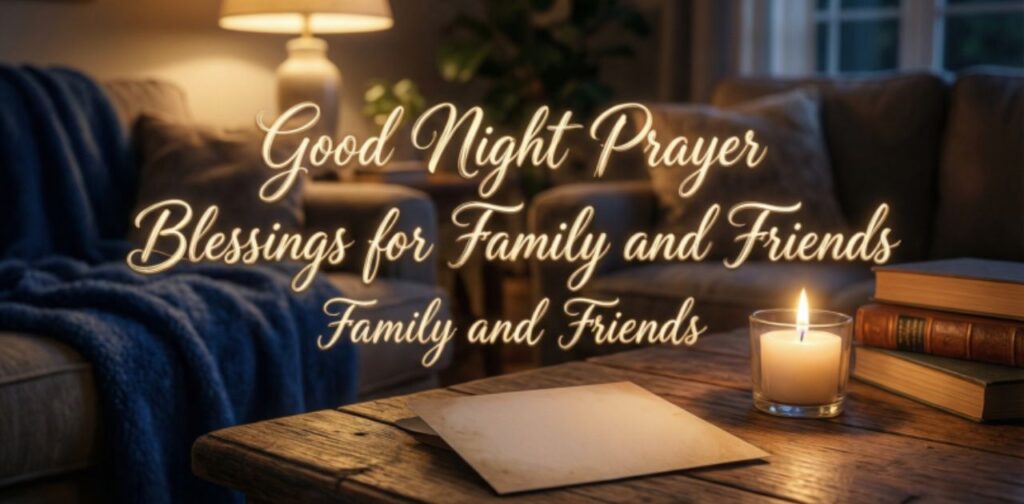 Faith-Filled Good Night Messages with prayer blessings for family and friends, sharing peace, love, protection, and restful sleep.