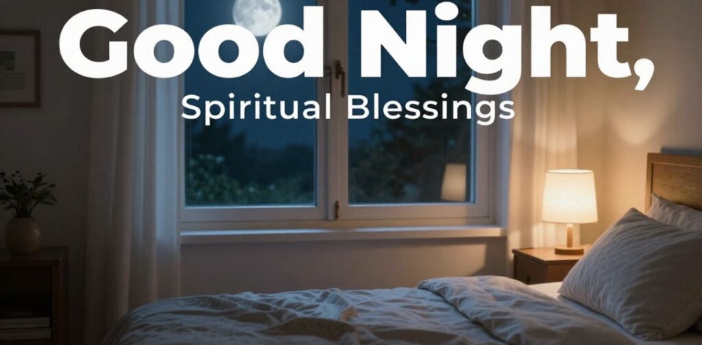 Faith-Filled Good Night Messages with spiritual blessings, sharing peace, faith, divine protection, and calm sleep.