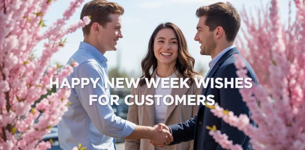 Happy new week wishes for customers with inspirational new week blessings to build trust, positivity, and strong business relationships.