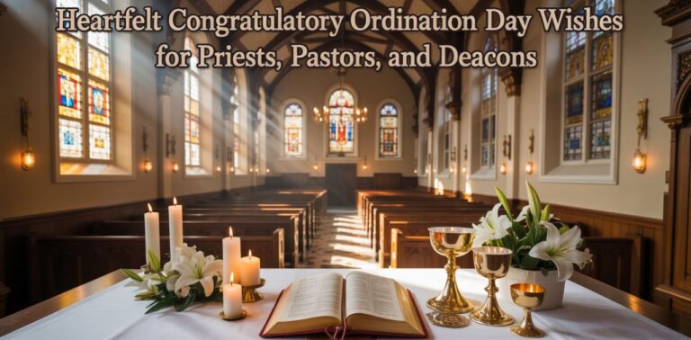 Heartfelt Congratulatory Happy Ordination Day Wishes celebrating the sacred ordination of priests, pastors, and deacons.