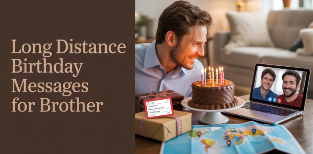 Long distance birthday messages for brother to send love and care across miles on his special day.