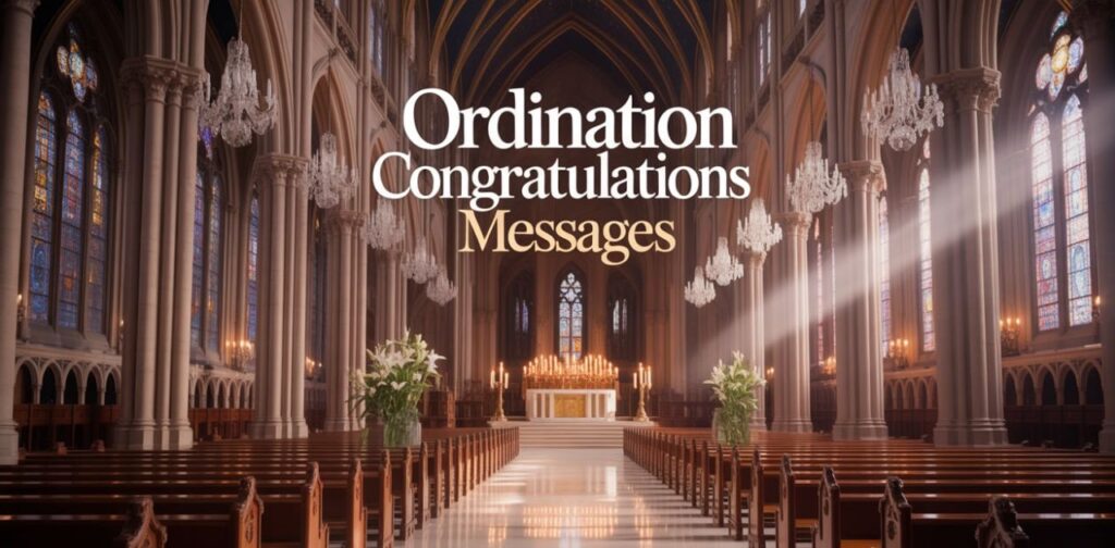 Ordination Congratulations Messages to celebrate and honor priests, pastors, and deacons in their sacred ministry..