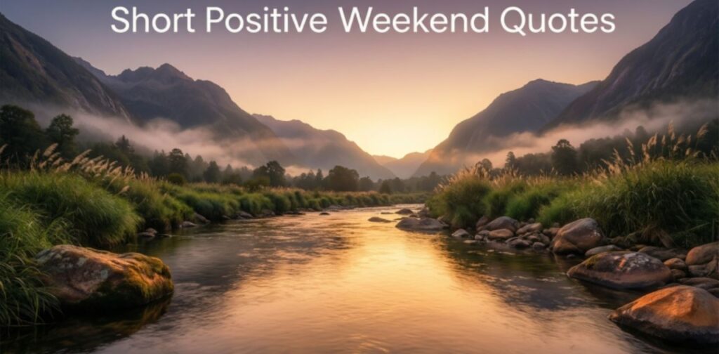 Short Positive Weekend Quotes with Weekend Blessings And Prayers to inspire happiness, gratitude, and joyful weekend vibes.