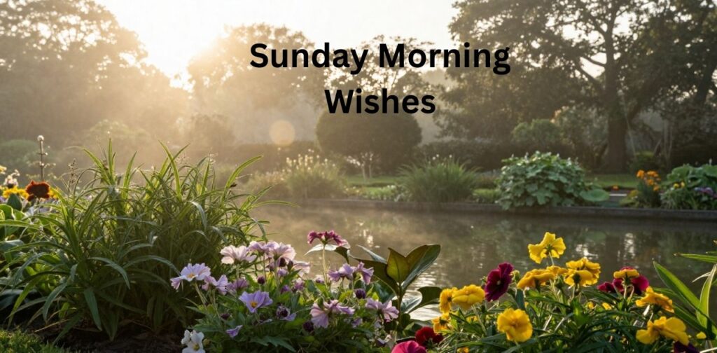 Sunday Morning Wishes image sharing a Happy Sunday Beautiful Message with fresh morning vibes, love, and positivity.