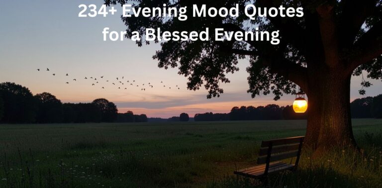 Evening Mood Quotes for a blessed and peaceful evening with warm sunset sky.