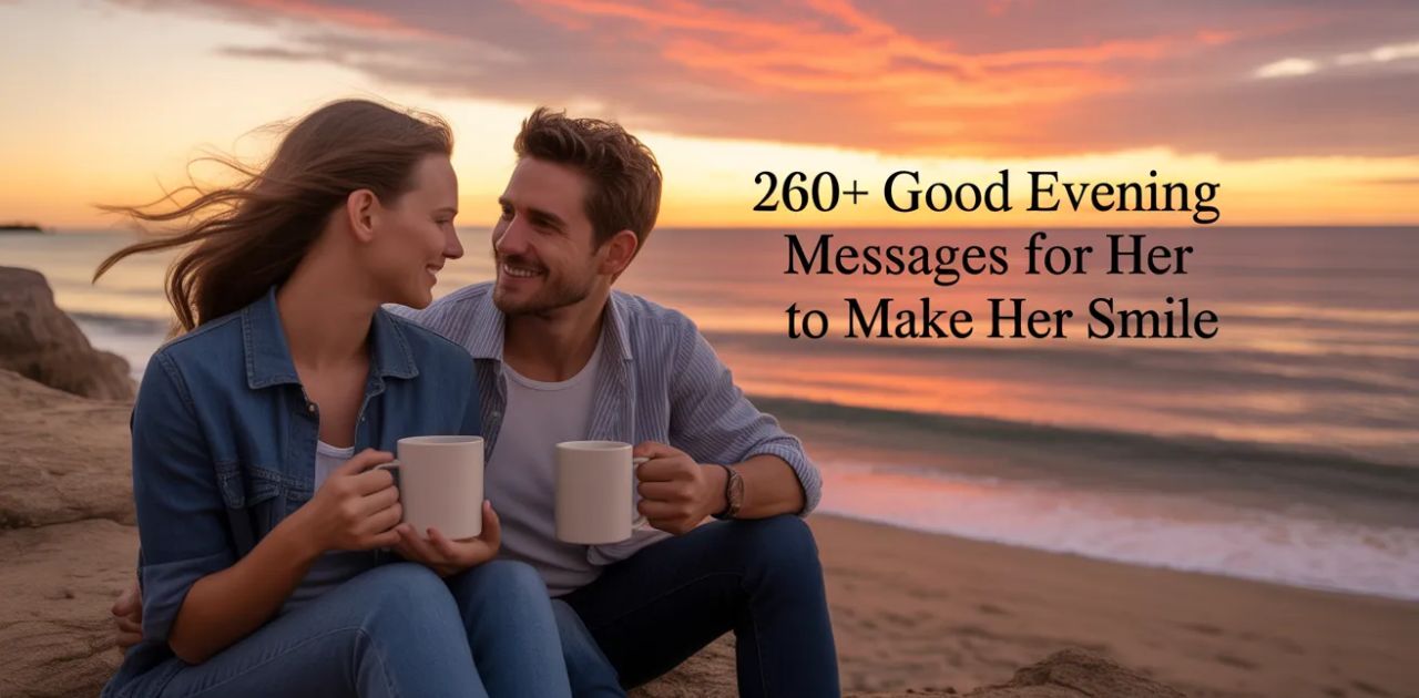 260+ good evening messages for her to make her smile and feel loved, cherished, and appreciated every evening.