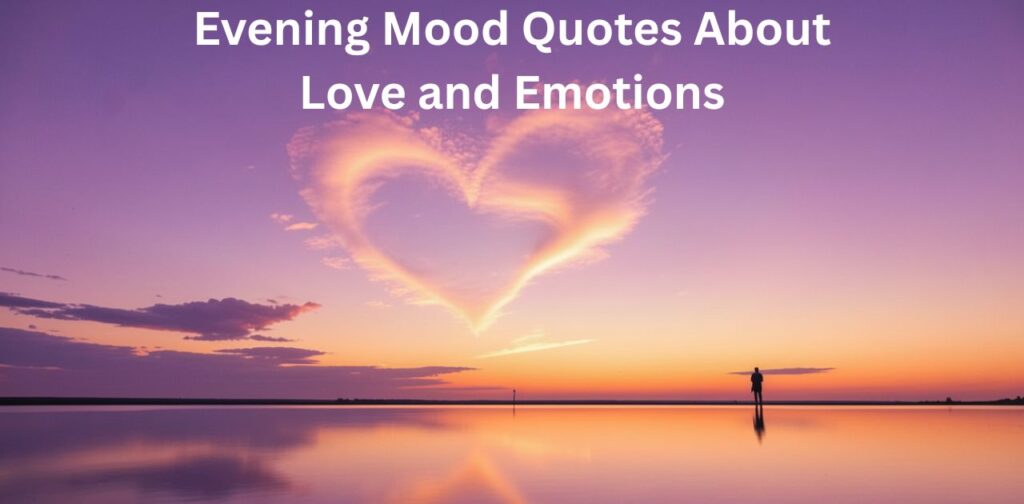 Evening Mood Quotes about love and emotions with romantic sunset scene.