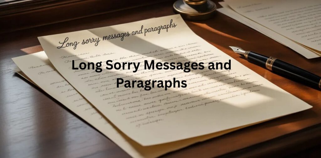 Long Heart Touching Apology Message written in a sorry paragraph to express deep regret and sincere emotional feelings.