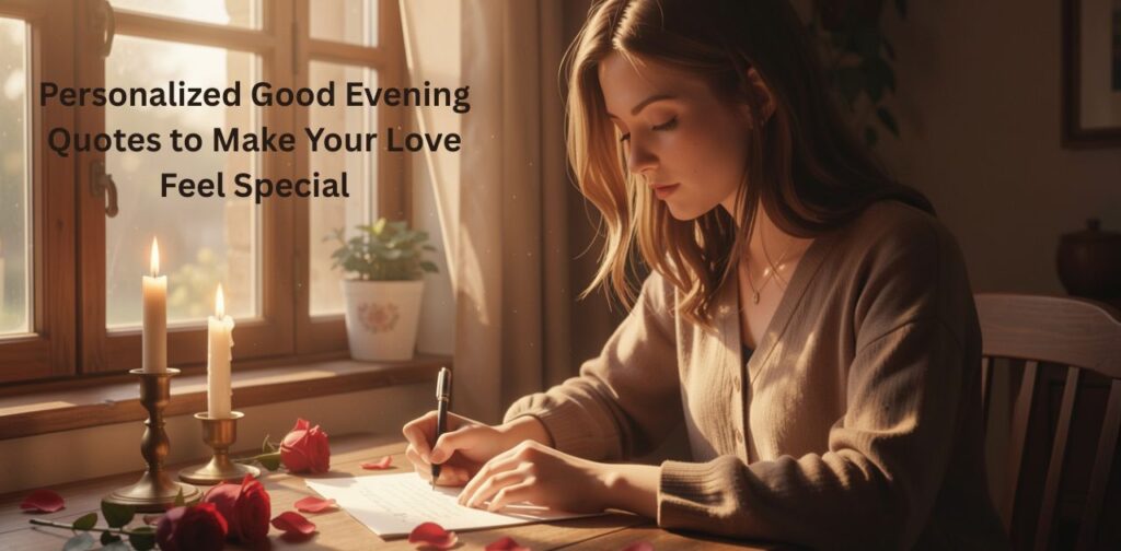 Personalized good evening quotes to make your love feel special with a heartfelt good evening message to my love, showing care and affection