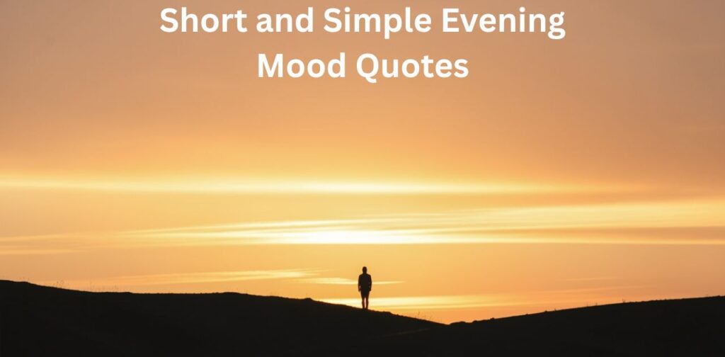 Short and simple Evening Mood Quotes with a minimal sunset sky.