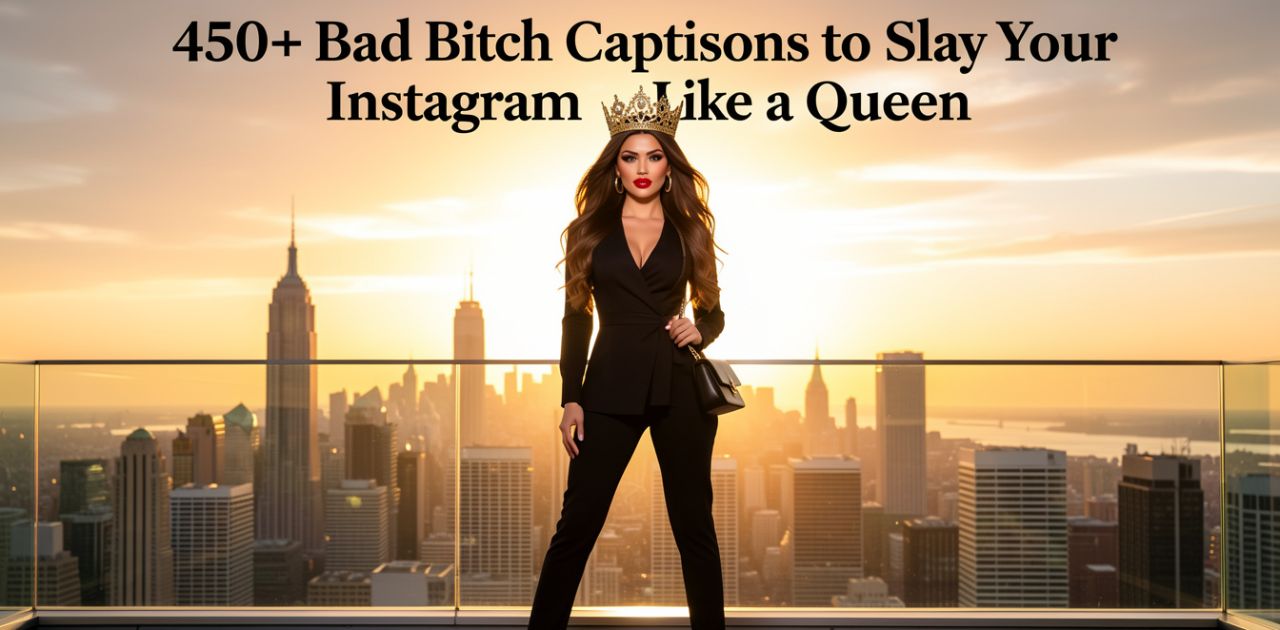 Confident stylish woman posing like a queen with bold attitude representing bad bitch captions for Instagram.