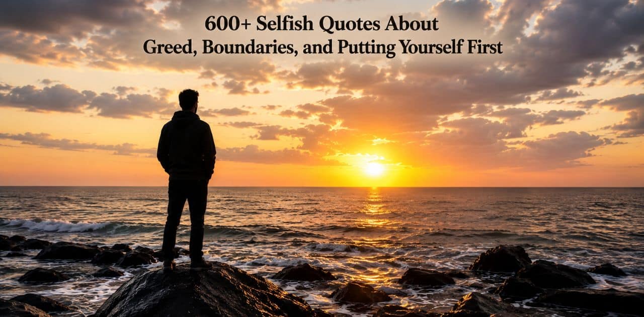 600+ Selfish Quotes about greed, healthy boundaries, and putting yourself first.