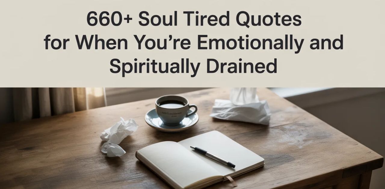 soul tired quotes banner representing deep emotional exhaustion and inner emptiness.