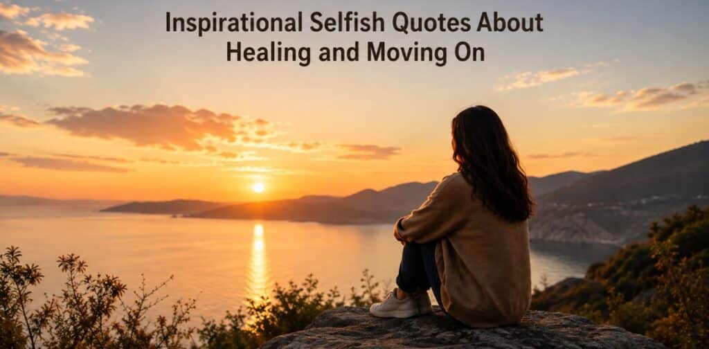 Inspirational Selfish Quotes about healing, letting go, and moving on.