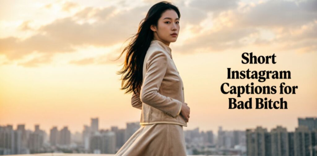 Confident stylish woman representing short Instagram bad bitch captions with bold attitude.