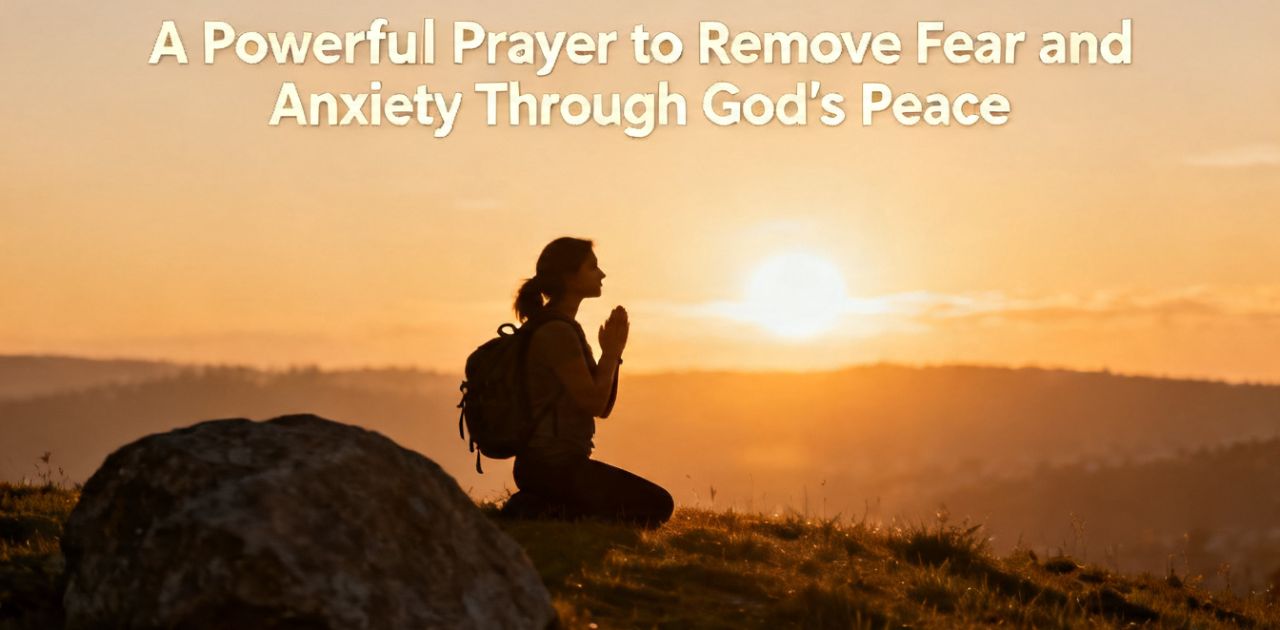 A Powerful Prayer to Remove Fear and Anxiety Through God’s Peace a prayer to remove fear and anxiety for calm and trust in God.