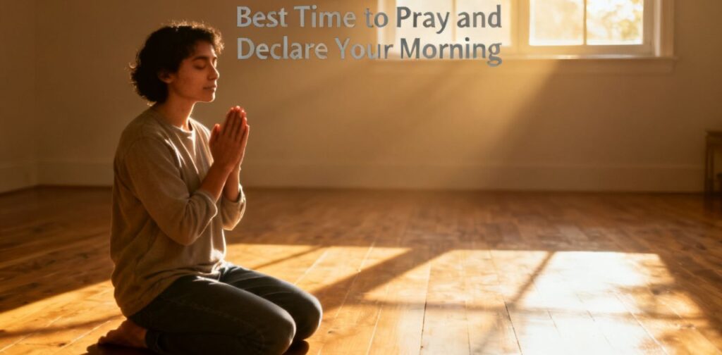 Best Time to Pray and Declare Your Morning focusing on early morning spiritual routine for faith, clarity, divine guidance, and peaceful daily start.