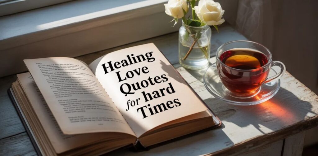 Soothing Love Quotes for Hard Times displayed with healing love messages on a peaceful background symbolizing emotional recovery, trust rebuilding, and relationship healing during difficult and painful moments.