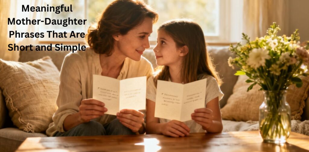 Meaningful Mother-Daughter phrases that are short and simple, showing love, emotional bond, and family connection.