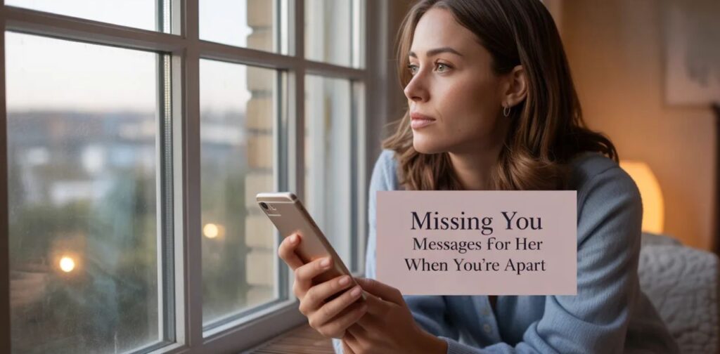 Missing you messages for her showing love across distance and longing.