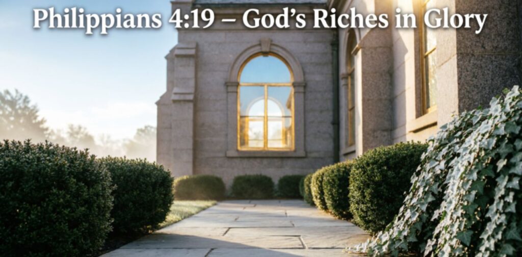 Philippians 4:19 God’s riches in glory with prayer for financial breakthrough and open doors