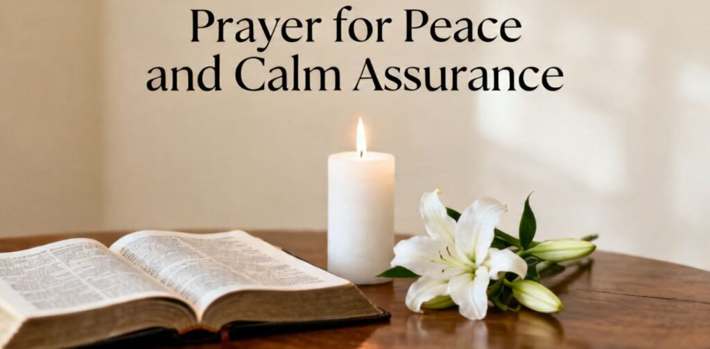 Prayer for Peace and Calm Assurance  a prayer to remove fear and anxiety bringing peace of mind and trust in God.