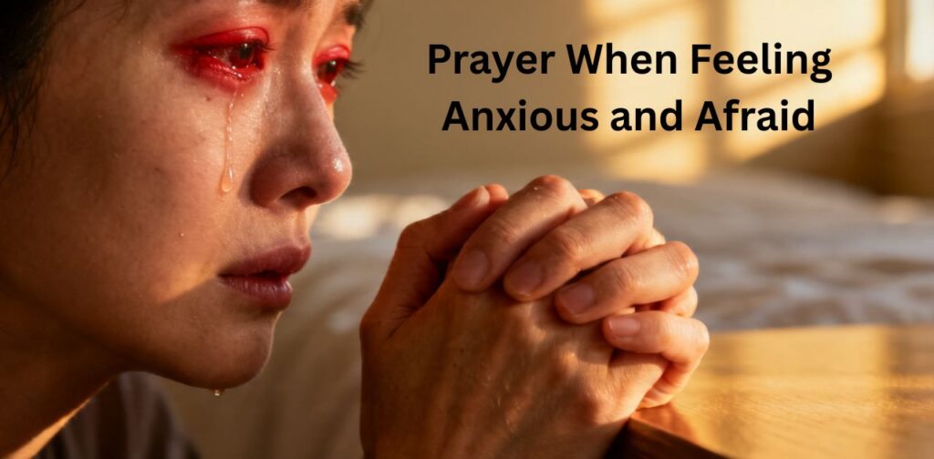 Prayer When Feeling Anxious and Afraid a prayer to remove fear and anxiety for peace, comfort, and calm assurance in God.