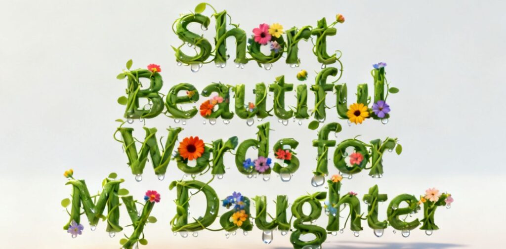 Short beautiful words for my daughter expressing love, pride, care, and strong emotional bond between mother and child.