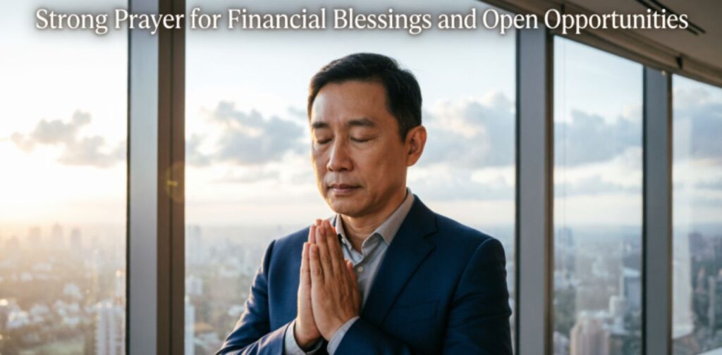 Strong prayer for financial blessings and open opportunities with prayer for financial breakthrough and open doors