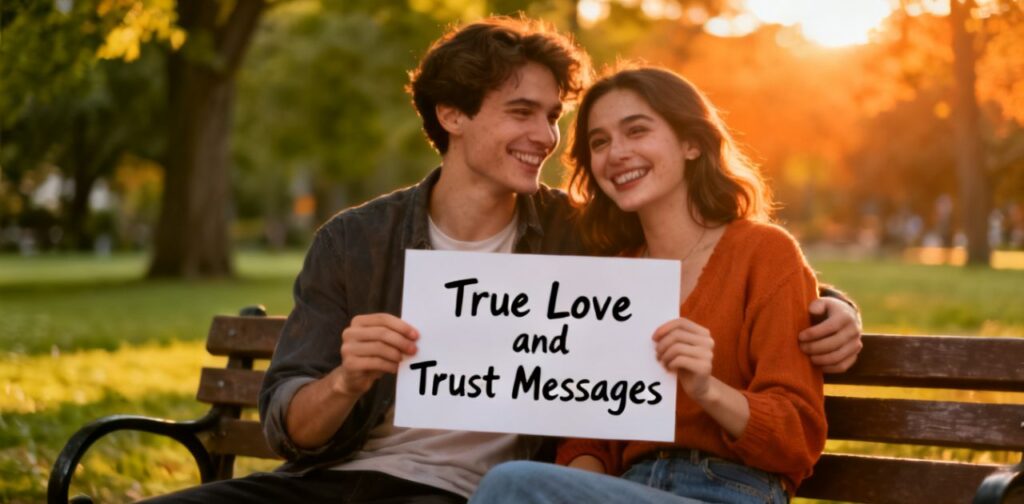True Love and Trust Messages showing loyalty, emotional connection, and healing broken trust in relationships.