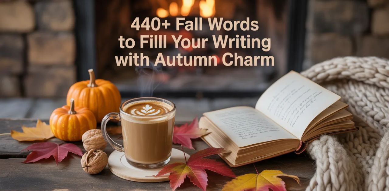 440+ Fall Words to Fill Your Writing With Autumn Charm featuring fall words and autumn vocabulary list for writers.