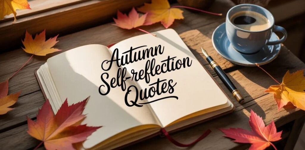 Autumn Self-Reflection Quotes featuring fall words and emotional autumn expressions for thoughtful seasonal writing.