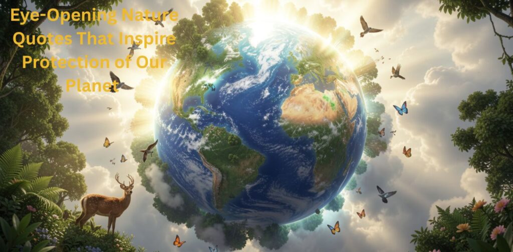 Eye-opening nature quotes that inspire protection of our planet, showing forests, trees, and Earth conservation awareness scenes