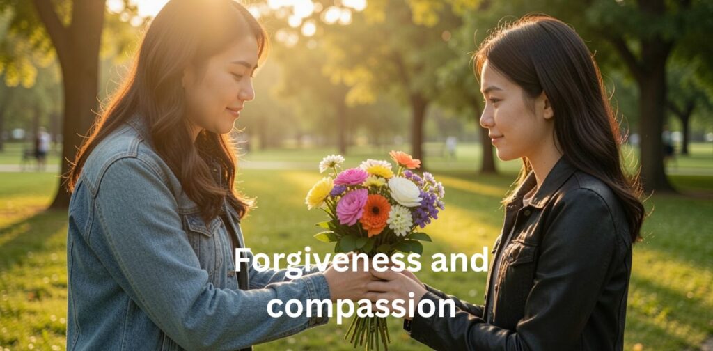 Forgiveness and compassion end quotes about emotional healing, inner peace, and letting go of past pain